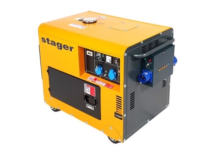 Stager DG 5500S+ATS, Generatore diesel insonorizzato monofase, 4.2kW, 3000rpm, Incl. automazione, Capacità serbatoio 16 l
