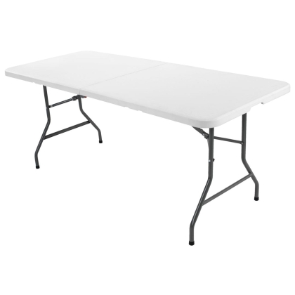 FOLDING TABLE WITH METAL FRAME AND PLASTIC TOP