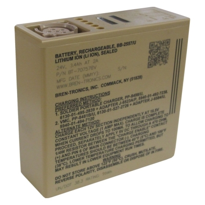 Rechargeable lithium-ion battery BB-2557/U, 99 WH, for UGV, UAV, TACFIRE and REMBASS