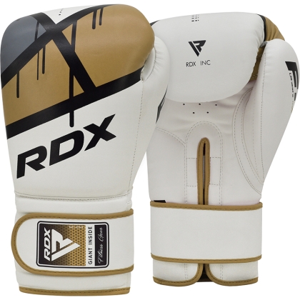 RDX F7 Ego 14oz златисти кожени X боксови ръкавици