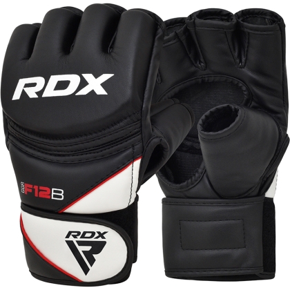 RDX F12 Guantes MMA Entrenamiento X Cuero Negro Extra Grande