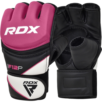 RDX F12 Середньо-рожеві шкіряні X жіночі рукавички MMA
