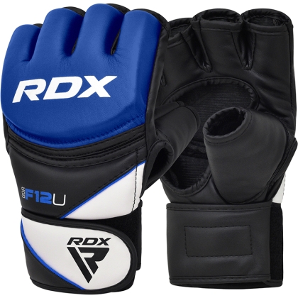 RDX F12 Guantes MMA Entrenamiento X Cuero Azul Extra Grande
