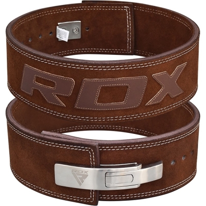 Большой коричневый кожаный пояс для пауэрлифтинга RDX 10 мм
