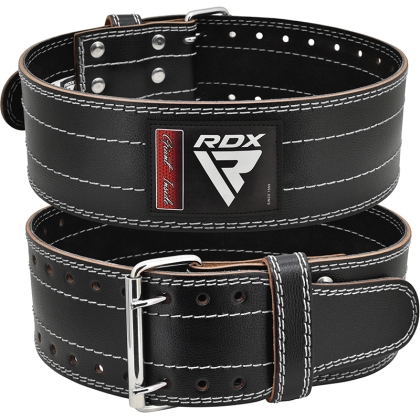 RDX D1 Cintura Da Palestra In Pelle Powerlifting-Bianco-L