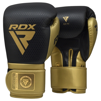 Боксерські рукавички RDX L2 Mark Pro Sparring на липучці чорний/золотистий