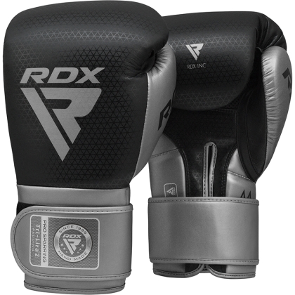 Боксерские перчатки для спарринга RDX L2 Mark Pro на липучке, 12 унций, серебро