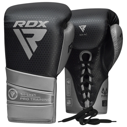 Treningowe rękawice bokserskie RDX L1 Mark Pro – 10 uncji – srebrne