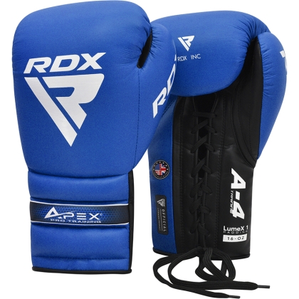 RDX APEX Lace up Training/Sparring Boxing Gloves Blue 12oz