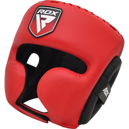 Nagłówek bokserski RDX APEX z ochraniaczem policzków, czerwony średni
