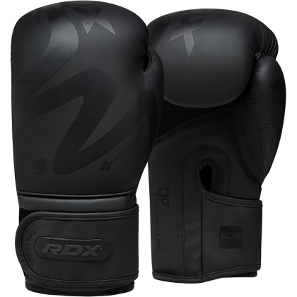 RDX F15 Noir 14oz Black Leather X Boxing Gloves