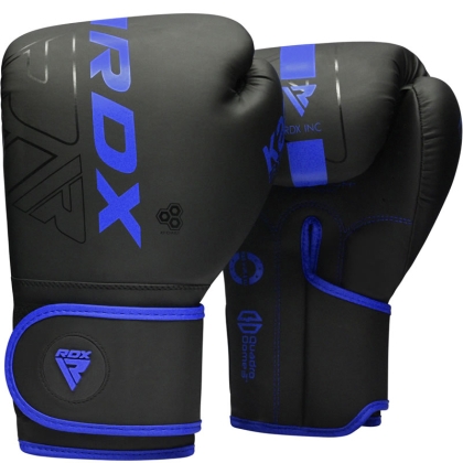 RDX F6 KARA черные, синие 10 унций боксерские тренировочные перчатки на липучке для мужчин и женщин для бокса, Муай Тай, кикбоксинга
