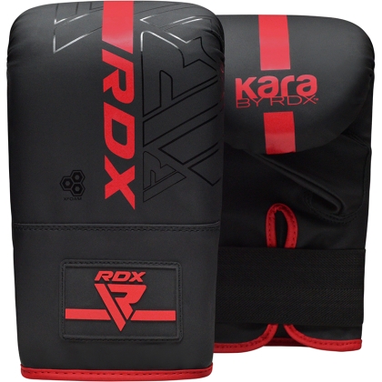 Rękawiczki do torby treningowej RDX F6 KARA 4 uncje czarno-czerwone