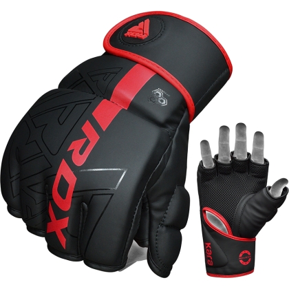 RDX F6 KARA MMA Grappling Handschuhe-Rot-S