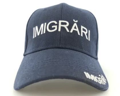 FULL CAP NAVY BLUE WHITE WRITING IMMIGRATION MP1
