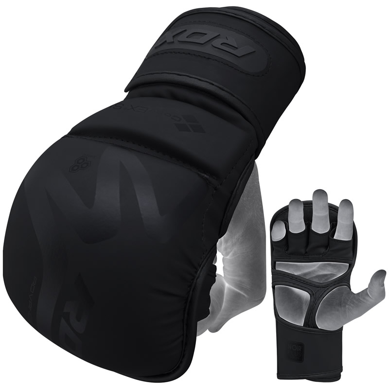 RDX T15 Large Black Leather X Noir MMA Sparring Gloves