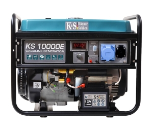 Generatore a benzina, Könner & Söhnen KS 10000E , 8 kw, Avviamento elettrico, Display LED, Capacità serbatoio 25 l, Modello motore: KS 440, a benzina, 1 cilindro, quattro tempi
