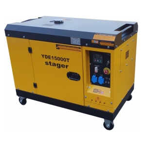 Stager YDE1500T Soundproof three-phase diesel generator 9.6 kW, 16A