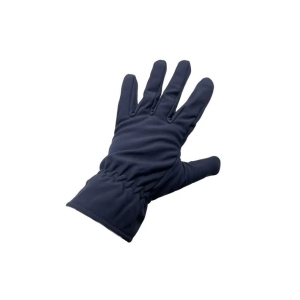 Dunkelblaue Softshell-Handschuhe mit schwarzer Plam-Verstärkung