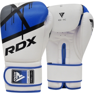 Сині шкіряні боксерські рукавички RDX F7 Ego 8oz