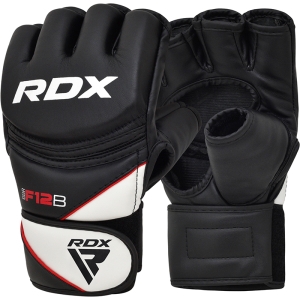 RDX F12 kis fekete bőr X edzés MMA kesztyű