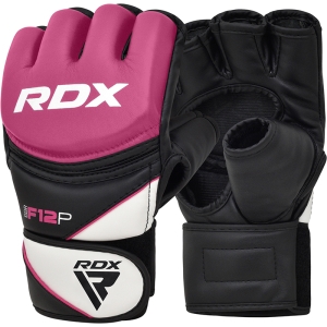 Damskie rękawiczki MMA RDX F12 Małe, różowe, skórzane X