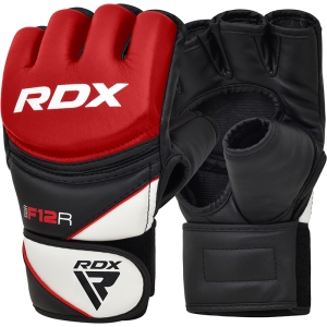 Rękawice treningowe MMA RDX F12 w kolorze średnio czerwonym, skórzane X