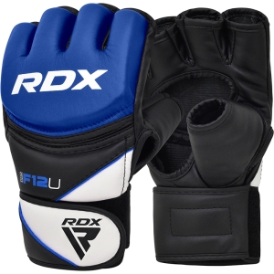 RDX F12 Очень большие синие кожаные тренировочные перчатки ММА X