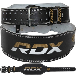 RDX Petite ceinture d'haltérophilie en cuir noir de 6 pouces