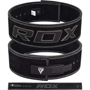 RDX Cintura per powerlifting piccola in pelle nera da 10 mm