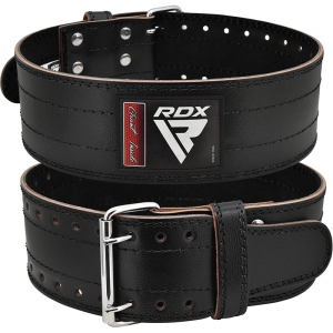Кожаный спортивный пояс для пауэрлифтинга RDX D1 — черный, размер XL