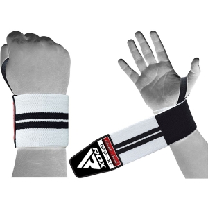 RDX W3 weiß-schwarze Baumwoll-Handgelenkbandagen