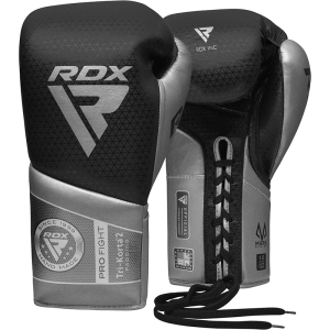 RDX K2 Mark Pro Fight Boxing Gloves-Silver-8oz