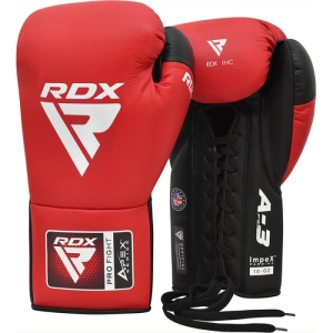 Боксерские перчатки для спарринга и тренировок RDX APEX на липучке – красные, 8 унций