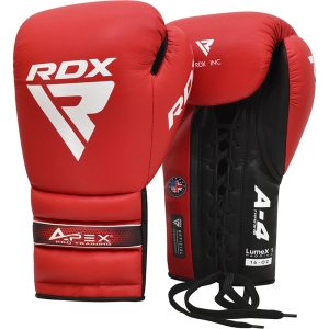 RDX APEX Schnür-Trainings-/Sparring-Boxhandschuhe, Rot, 10 oz