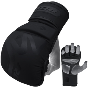 RDX T15 Середньочорні шкіряні рукавички для спарингу MMA X Noir