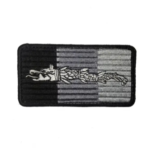BLACK EMBROIDERY EMBROIDERED WITH STRIPES THE DACIC WOLF WITH SCAI