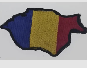מפת רומניה תג רקום קונטור שחור