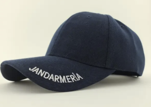 NAVY BLUE GENDARMERIA CAP WITH INSCRIPTION ON THE BRIDGE AND ON THE BACK