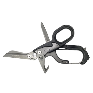 BLACK MULTIFUNCTIONAL FOLDING SCISSORS SHEARS ML007 FOR CUTTING WOUNDED PEOPLE'S CLOTHES, RESCUE