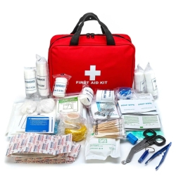 First aid kit with first aid equipment