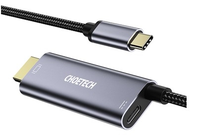 Choetech Doclink USB-C - HDMI Kablosu PD Şarjlı