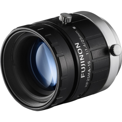 Fujinon HF25HA-1S 2/3 אינץ' 25 מ"מ F1.4 עדשת קשתית C-Mount ידנית, מדורג 1.5 מגה פיקסל, תכונת נגד רעידות והלם