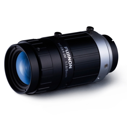 Obiectiv Fujinon HF8XA-5M 2/3" 8mm F1.6 Manual Iris C-Mount, dimensiune compactă, distorsiune scăzută, 5 megapixeli (pentru 3,45 micrometri pixeli pas)