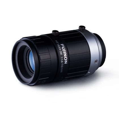 Fujinon HF16XA-5M 2/3" 16mm F1.6 Manual Iris C-Mount Lens, Compact Size, Low Distortion, 5 Megapixel Rated (for 3.45 Micron Pixel Pitch)