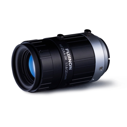 Fujinon HF25XA-5M 2/3" 25 mm F1.6 C-Mount-Objektiv mit manueller Blende, kompakte Größe, geringe Verzerrung, 5 Megapixel (für 3,45 Mikrometer Pixelabstand)