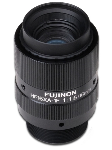 Fujinon HF16XA-1F 2/3 אינץ' 16 מ"מ F1.6/F4/F8 עדשת קשתית ופוקוס C-Mount קבועה, סוג קשוח, גודל קומפקטי, 5 מגה פיקסל