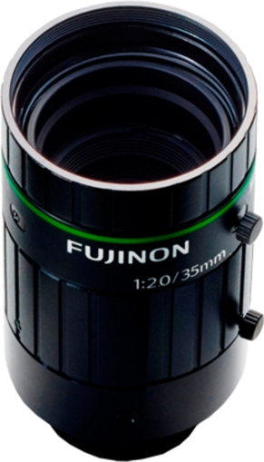 Fujinon HF3520-12M 2/3 אינץ' 35 מ"מ F2.0 עדשת Iris C-Mount ידנית, תכונת נגד רעידות והלם, 12 מגה פיקסל