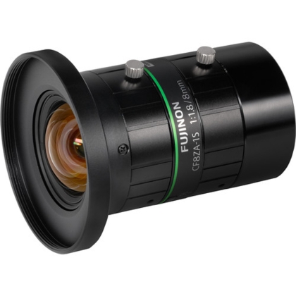 Objetivo Fujinon CF8ZA-1S de 1,2" 8 mm F1,8 con iris manual y montura C, función antivibración y golpes, 23 megapíxeles