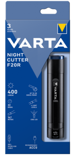 Фонарик Varta Night Cutter F20R аккумуляторный